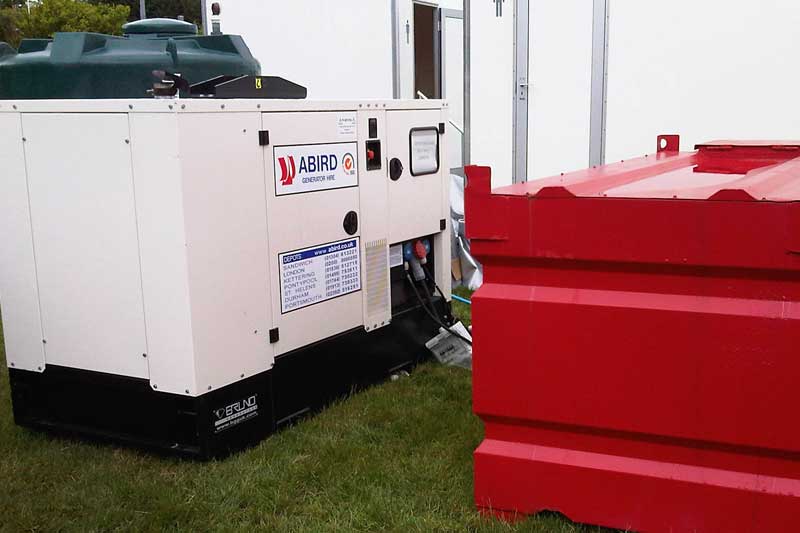 image of generator providing power for a marquee