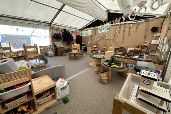 Marquee hire Surrey for temporary classrooms in Tadworth Surrey