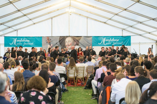 Marylebone Music Festival London Marquee being used for Marylebone Music Festival in Manchester Square, London