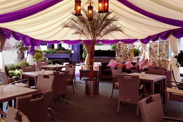 Hyatt Sisha Terrace Sisha terrace for the Hyatt London. Marquee hire London, Portman Square
