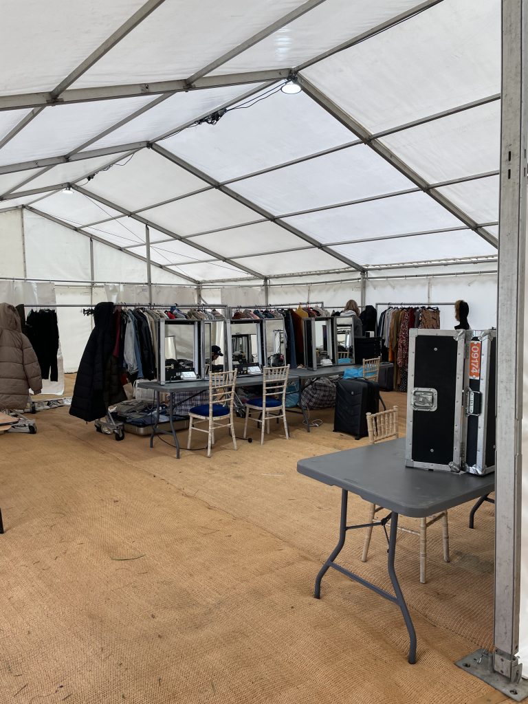 Marquee for TV & Film. This marquee was using for a costume and make up area for a photoshoot.