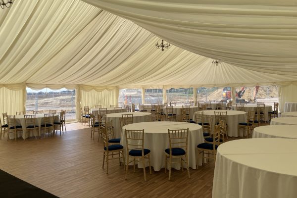 Marquee set up for opening of a new reservoir. Marquee hire Hampshire. Near Portsmouth