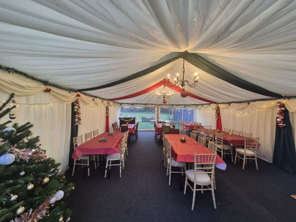 Long term marquee hire being used at a pub in Hampshire to increase capacity